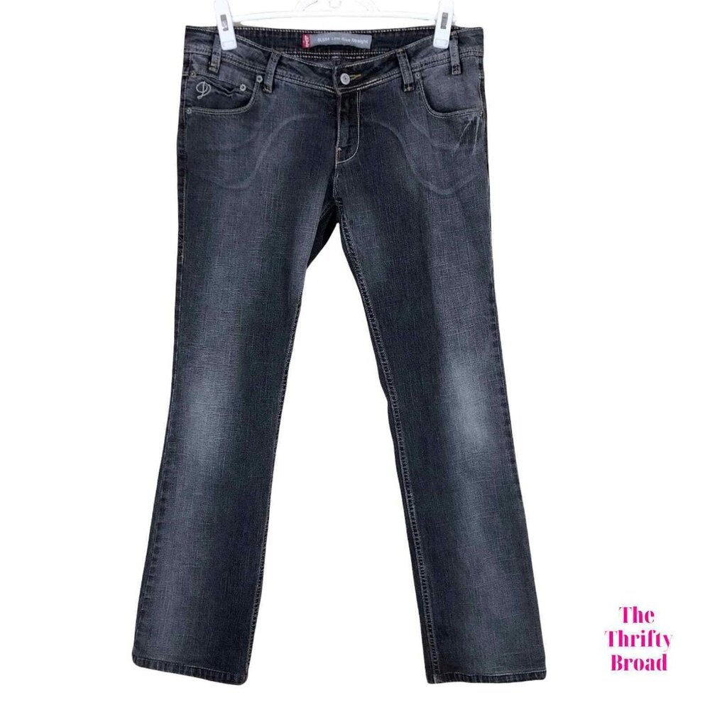 Levi's OL594 Women 100% Cotton Faded Black Low-Rise Straight‎ Jeans Size 32 x 33